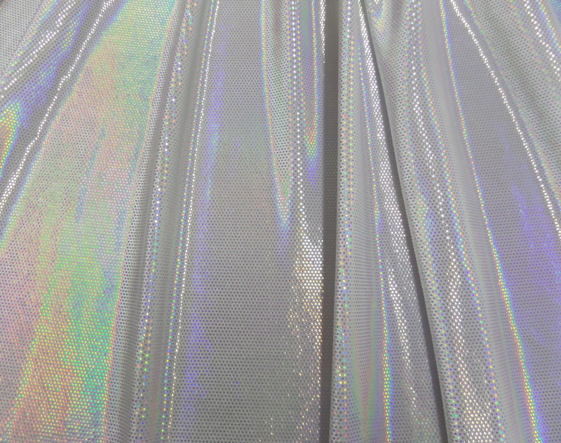 9.White -Silver Holographic Stretch Velvet